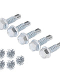 250 Piece M4.2x16mm Self Drilling Screws With External Hex Drive Galvanized Carbon Steel High Hardness For Wood And Metal