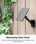 Universal Solar Panel Wall Mount For Ring Eufy Arlo Wyze Reolink And More With Extended Arm On Wood Siding
