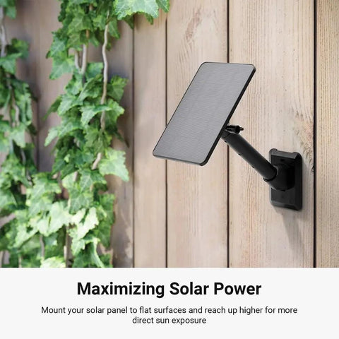 Universal Solar Panel Wall Mount For Ring Eufy Arlo Wyze Reolink And More With Extended Arm On Wood Siding