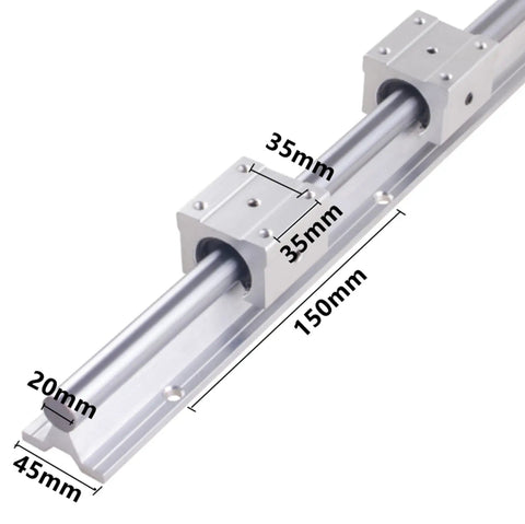 Heavy-Duty SBR20 Linear Rail Kit With 2 Rails 1000mm (39.4 Inch) And 4 SBR20UU Square Type Blocks on aluminum rail