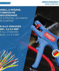 Automatic Wire Stripper No 5 With Side Cutter For 0.2 To 6 Mm2 Cables displayed with colorful wires