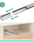 Heavy Duty 14 Inch Drawer Slides Set, Six Pack Center Mount, Bottom Mount And Undermount Options, Three Quarter Extension Rails For Dresser Cabinet And Furniture Upgrade, 50 lb steel slide