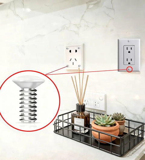 White Wall Plate Screws Kit 120 Pcs For Outlet Covers And Switch Plates 6-32 Screws For Lights And Panels Includes Four Sizes Three Eighths Inch