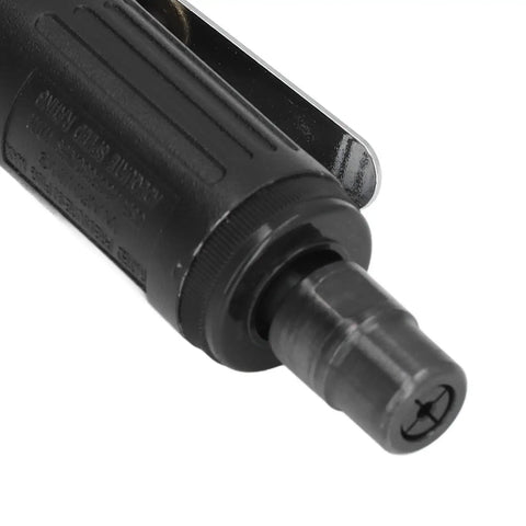 Close-up of Real Deal Straight Air Die Grinder Pneumatic Tool Featuring Knockout 25000Rpm Speed and easy trigger for fine grinding.