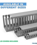 Open Slot Cable Raceway Kit 4x4 Inch Wire Duct Set 6.5 Ft Long 8 Pack Gray PVC Cord Hider with lid covers included