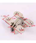 Slick Hidden Barrel Cross Door Hinges Set Four Piece Small Silver Concealed Cabinet And Jewelry Box Hinges With 180 Degree Folding And Smooth Bearing