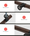 Ten Pack Three Inch Walnut Wood Grain Cabinet Pulls In Matte Black Metal Drawer Handles For Dresser And Cupboard Durable Wood Grain Finish