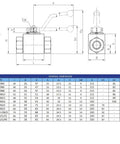 Front and side views of MHA-Zentgraf stainless steel 316 high‑pressure ball valve, 3/4 in NPT female, 6000 PSI