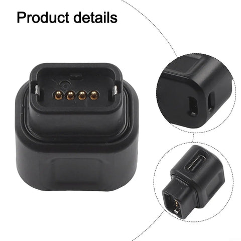 USB-C To 4-Pin Charger Adapter For 12-Speed Electronic Derailleurs And Type-C Converter Cable, black adapter details
