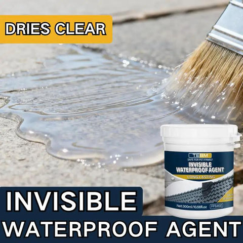 Heavy Duty Clear Waterproof Sealant Slick Seamless Liquid Coat applied on a surface, showing clear finish and brush usage.