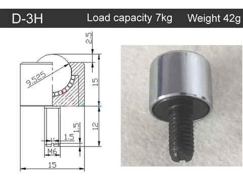 Built Tough High Speed Precision Ball Bearing Universal Caster Wheel With Screw, detailed view showing dimensions and specifications.