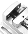 Heavy Duty 2.5 Inch Drill Press Vise With Heightened Jaws For Secure Milling And Drilling Clamping Smooth Operation Industrial Grade Tool close-up of jaws and guiding mechanism