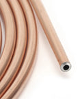 Close-up of 25ft Copper Plated Brake Line Tubing 3 By 16 Inch OD Coil Roll For Hydraulic Brake Systems And Fuel Lines.