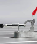Side view of 20 Pack Adjustable Toggle Clamps 301AM, Push Pull Quick Release Toggle Clamp For Woodworking And Welding on a metal surface