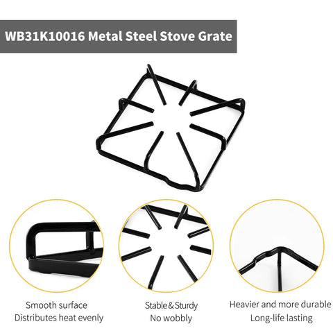 Beefed Up Heavy Duty Replacement Burner Grates Set For GE Kenmore Hotpoint Stove Parts shown in detailed view