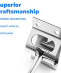 Close-up of Heavy Duty 304 Stainless Steel 6 Inch T Style Door Holder Catch for RVs Travel Trailers Campers Cargo Trucks and Vans.