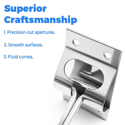 Close-up of Heavy Duty 304 Stainless Steel 6 Inch T Style Door Holder Catch for RVs Travel Trailers Campers Cargo Trucks and Vans.