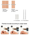 Illustration of adjustable screws with instructions for installation of 5 Pack Matte White Cabinet Handles For Kitchen Cabinets And Furniture Modern Drawer Pulls Center To Center Five Inches Length Five Point Nine Inches Width About One Inch Ideal For Kitchen Cabinets Bathroom Vanities Dressers And Closets.