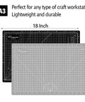 Thickened Pro Grade Self Healing Cutting Mat 18x12 Inches Double Sided 5 Ply Rotary Cutting And Sewing Surface Grey Black