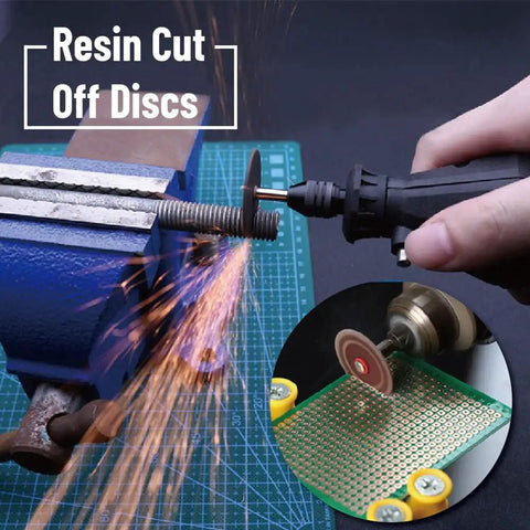 Versatile HSS Circular Saw Blade Set For Rotary Tools With Six Diameters cutting metal rod with resin disc
