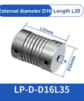 Premium Zinc Alloy Spring Shaft Coupling connects motor shafts to rotary encoders, D16 Bore size, 35mm length