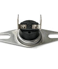 Midwest Hearth fireplace blower thermal switch; black plastic body with metal mounting bracket and two terminal screws.