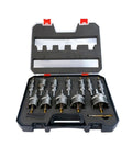 Professional Carbide Tipped Hole Saw Kit For Drilling Wood Plastic And Non-Ferrous Metals 16mm To 50mm Cutter Set With Precision Edges Perfect For Heavy Duty Workshop Jobs Or Quick Home Repairs in case