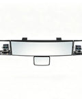 Wide Angle Rearview Mirror With HD Convex Glass Kick Out Blind Spots Roll Clean On Interstate Heavy Duty Multi Panel Layout Zero Glare Vision Straight Upgrade For Cybertruck, showing main and side mirrors.