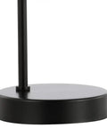 Close-up of black base of Mid Century Modern Glass Globe Table Lamp With White Shade And Black Base Dope Energy Saving LED Bulb Included