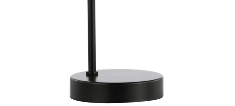 Close-up of black base of Mid Century Modern Glass Globe Table Lamp With White Shade And Black Base Dope Energy Saving LED Bulb Included