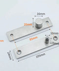 360 Degree Stainless Steel Swing Door Pivot Hinge for Concealed Bookcase and Secret Door 360 Rotating Hinge dimensions