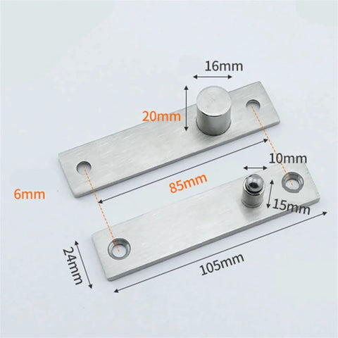 360 Degree Stainless Steel Swing Door Pivot Hinge for Concealed Bookcase and Secret Door 360 Rotating Hinge dimensions