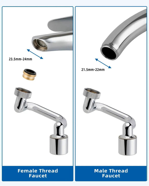 Super Slick Chrome Faucet Extender Brings You A Bold 1080 Degree Swivel Rotation Plus Dual Spray Settings For Complete Sink Access Without Any Hassle Universal Fit