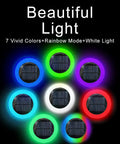 8 Pack Solar Ground Lights With 20 Lumen White And Color LED Disk Lights Multi Color Modes for Pool Area Pathway Patio