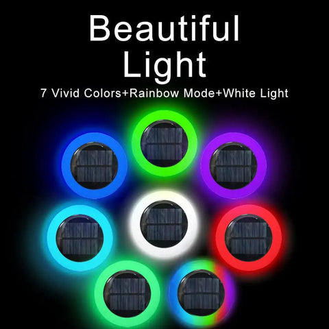 8 Pack Solar Ground Lights With 20 Lumen White And Color LED Disk Lights Multi Color Modes for Pool Area Pathway Patio