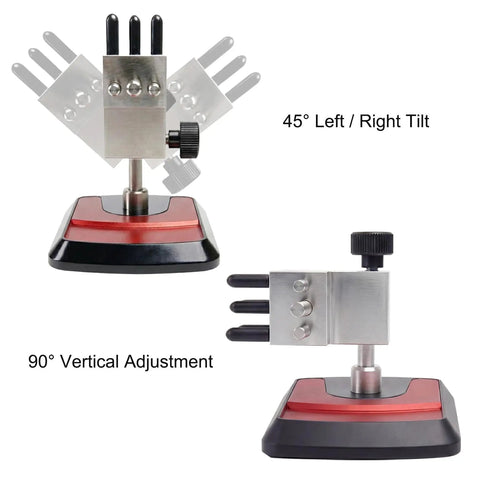 Compact Table Top Mini Vise with 360 Degree Rotatable Clamp and Integrated Parts Tray for Precision DIY Repairs Built Tough Adjustable Steel Small Vice 0.01 To 1.67 Inch Clamping Range for Hobby Models RC Dolls Jewelry Watches 45° tilt and 90° vertical adjustment