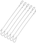 6 Pack Security Cable Lock Set With Double Loop Cables, Vinyl Coated 304 Stainless Steel Wire For Luggage And Bike, Flexible Anti Theft Chain Lock, 8 Inch Length, 2mm Diameter, Silver