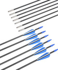 Recurve Bow Arrows 26 Inch Fiberglass Arrow Set With Blue And White Vanes For Target Practice Safety Glass For Youth Beginners Gals 12 Pack