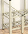 Straight Up Portable Closet Wardrobe System backed by a heavy duty foldable garment rack showing metal frame and shelf design.