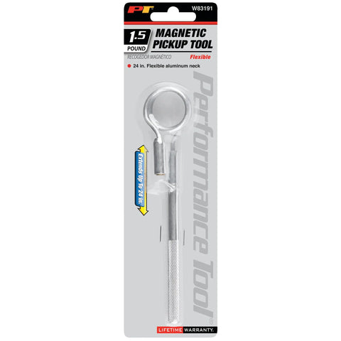24 Inch Flexible Magnetic Pickup Tool With Knurled Aluminum Handle, Bend It Any Way For Tight Corners, Lock It In Place For Easy Retrieval, Powerful Magnetic Head Grabs Small Parts Fast, A Must Have For Garage, Shop, And Automotive DIY