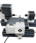 EssEthmy 60W Mini Metal Wood Lathe, precision bead turner showing metal body and dual slide table for woodworking.