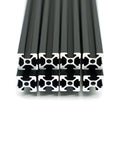 Premium Heavy Duty 8 Pieces 2020 T Slot Aluminum Extrusion Profile Black Anodized 700mm Linear Rails European Standard 6063 T5 close-up view