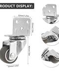 Heavy Duty Furniture Castors Set Four Pack With L Shaped Soft Rubber Wheels For Tables Carts And Benches Quiet Swivel Plate 32mm