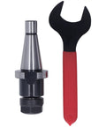 Heavy Duty Milling Chuck Collet Shank Holder For CNC Lathe Operations With Vacuum Quenched Steel Build alongside a red wrench.