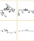Six Light Dimmable Track Lighting Kit With Flexible Foldable Arms in Satin Nickel Finish for Kitchen Hallway Bedroom Living Room