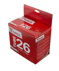 Package of Fat Bike Inner Tube 26 Inch By 3.50 To 4.00 Inch 33mm Schrader Valve, heavy duty butyl, for standard rims.