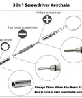 All In One Eyeglass Repair Kit With Anti Slip Nose Pad Replacement And Glasses Screws, precision screwdrivers on keychain.