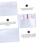 White Bubble Mailers 24x35cm Plus 5cm Padded Envelopes Shockproof Packaging Bags showing bubble interior and self-seal closure.
