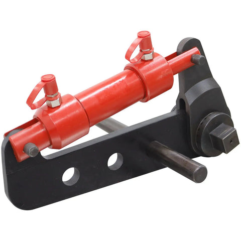 Workhorse Hydraulic Torque Wrench Dishes Out A Hefty 9954Nm for M20 to M30 fasteners with red hydraulic cylinder and black metal body.