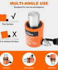 Nilight 20T hydraulic cylinder porta power kit, orange body with hand pump and fittings (front view)